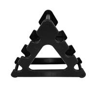 Dumbbell Rack Stand for Home Office Weight Storage Three Tier Plastic | Easy Placement for Neoprene and Vinyl Weights, Stable Tripod Base, Smooth Rounded Edges, Black Finish