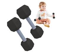 Dumbbell Rattle - 2pcs Training Exercise Toy | Dumbbell Lightweight Engaging Play Sensory Teething Workout Shaker Fitness Barbell Grasping Ring Sound Maker for New Parents