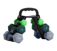 SPORTNOW Dumbbells Set with Storage Rack, 2 x 1kg, 2 x 3kg, 2 x 5kg, Green, Green