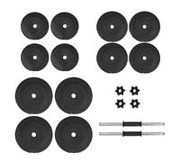 Dumbbell Set 40kg Black Concrete-Plastic Coated Plates Steel Bars Non-Slip Easy
