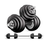 Dumbbell Set Adjustable Dumbbells Weights Set - 30KG 2 in 1 Barbell Weight Set with Rubber Protective Sleeve&Storage Box for Men and Women Home Exercise & Fitness Free Weight Adjustment