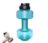 Dumbbell Shaped Water Bottle,Water Filled Dumbbells Cup,Portable Weight Water Bottles,Dumbbells Travel Cup For Gym,Outdoors,Camping,Gym Gifts For Men Women,Flip Top Leak Proof Lid(2600ml-green)