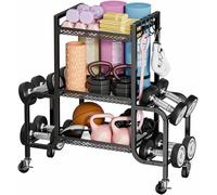 Dumbbell Storage Rack, Comprehensive Home Gym Storage Rack with Yoga Mat Holder and Dumbbell Organiser Sections for Fitness Equipment Like Kettlebells Yoga Blocks
