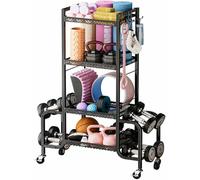 Dumbbell Storage Rack, Comprehensive Home Gym Storage Rack with Yoga Mat Holder and Dumbbell Organiser Sections for Fitness Equipment Like Kettlebells Yoga Blocks