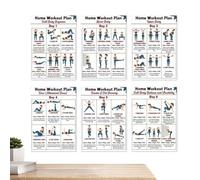 Dumbbell Workout Poster 6 Pieces Full Body Home Gym Fitness Guide