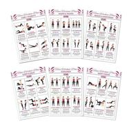 Dumbbell Workout Poster Set, With Easy Visual Reference, 6 Pieces Full Body Home Gym Fitness Guide, Muscle Engagement Chart, Motivational And Clear Illustrations, For Men, Women, Adults