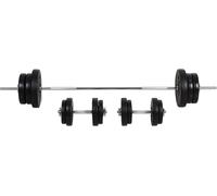 Dumbbells Barbell Set 65kg Adjustable Weights Home Gym Fitness Black