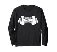 Dumbbells Over Dumb People Sarcastic Gym Workout Long Sleeve T-Shirt