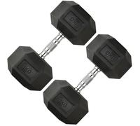 Dumbbells Set Heavy Weights Hex Dumbell Set Hexagonal Rubber Dumbbell with Metal Handles Anti-Rolling for Weight Lifting Bodybuilding Exercise Workout Strength Training Home Gym 2.5kg-30kg Pairs Sets