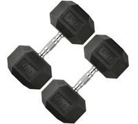 Dumbbells Set Heavy Weights Hex Dumbell Set Hexagonal Rubber Dumbbell with Metal Handles Anti-Rolling for Weight Lifting Bodybuilding Exercise Workout Strength Training Home Gym 2.5kg-30kg Pairs Sets