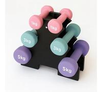 Dumbbells Set - Neoprene Hex Hand Weights with Stand, Anti-Roll & Non-Slip Grip, Free Weights for Men & Women, Home Gym Strength Training & Fitness