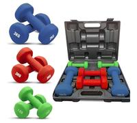 Dumbbells Set - Neoprene Hex Hand Weights with Stand, Anti-Roll & Non-Slip Grip, Free Weights for Men & Women, Home Gym Strength Training & Fitness (12kg)