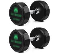 Dumbbells Set,One-piece Gym Non-rolling Design, Men's And Women's Pure Steel Core Rubberized Dumbbell Set(Green-10KG*2)