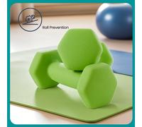 Dumbbells Set with Stand, Neoprene Hex Dumbbells, Grey + Blue + Green