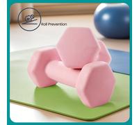 Dumbbells Set with Stand, Neoprene Hex Dumbbells, Pink + Aqua + Blue