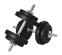 HOMCOM 20kg Adjustable Dumbbells Hand Weight Set - Black, black