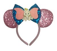 Dumbo Disney Classic Sequin Minnie Mouse Inspired Alice Headband Big 5" Sequin Top Bow Pink Ears Handmade