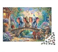 Dumbo Flying 1000 Piece Elephant in Village Path Jigsaw Puzzle For Adults Thick Card Board Decompression Difficult Game Gifts for WomenGifts for Men 70x50cm/1000pcs