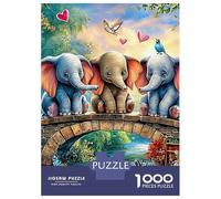 Dumbo Flying 1000 Piece Recycled Cardboard Elephant Parade Puzzle, 12+, Brain Training, Personalised Gift, Wall Decor & Holiday Activity 70x50cm/1000pcs