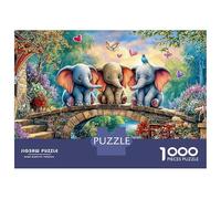 Dumbo Flying 1000 Piece Sturdy Cardboard Jigsaw Puzzle Set for Adults Kids,Elephant Bridge,Educational Game Decompression Fun Present Activity 52x38cm/1000pcs