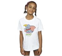 Dumbo Sitting On Books Cotton T-Shirt Disney White 12-13 Years