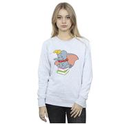 Dumbo Sitting On Books Sweatshirt Disney Grey XL