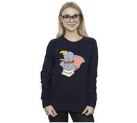 Dumbo Sitting On Books Sweatshirt Disney Navy L