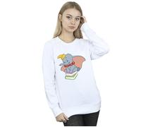 Dumbo Sitting On Books Sweatshirt Disney White L