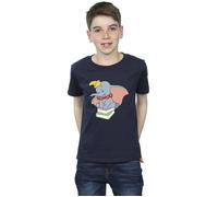 Dumbo Sitting On Books T-Shirt Disney Navy 12-13 Years