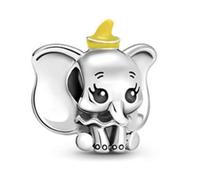 Dumbo The Flying Elephant Charm 925 Silver Compatible with Pandora Charms, Trollbeads, Chamilia, Biagi and Many Other UK Charm Bracelets.