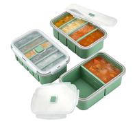 Dumenix 3 Pack Silicone Soup Freezer Containers, Portion Freezer Moulds with Lid, Large Ice Cube Tray for Storing Food Soup Sauces and Meal Prep, Compartment Freezer Containers Dishwasher-Safe