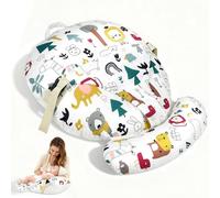 Dumenix Baby Feeding Support Pillow with Adjustable Safety Strap Removable Cover, Newborn Anti Overflow Feeding Pillow for Breastfeeding and Bottle Feeding