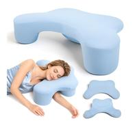 Dumenix Ergonomic Side Sleeper Pillow with Arm Hole, Memory Foam Neck & Shoulder Pillow for Adults, Pressure Relief Support, Breathable Washable Cover - Ideal for Neck Pain & Numb Arms, Blue