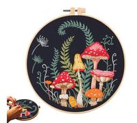 Duminyu Beginner Embroidery Kit for Adults,Complete Starter Cross Stitch & Punch Needle Kit with Hoops,Threads,Patterns,Step-by-Step Guide,DIY Crafts & Sewing Accessories Gift Set,Cross Stitch Kits,B