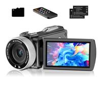 Dumjug Digital Video Camera 4K for Students Teens Beginner, 4K 60FPS Video Recorder 48MP Photo Video Camera Camcorder Kit with Stabilizer, Lens Hood, Extral Mic, Memory Card