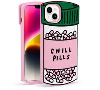 Dumkery Cute Case Compatible with iPhone 14 Plus Chill Pills Case, Girly iPhone 15 Plus Case Capsule Bottle Shape, 3D Soft Silicone Full Body Protection Shockproof Cases Cover for Girls Women