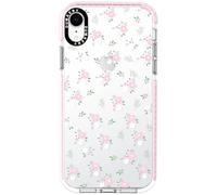 Dumkery Cute Pink Flowers Case Compatible with iPhone XR, Floral Leaf Aesthetic Pattern, Soft TPU Heavy Duty Protection Shockproof Bumper Cases Cover for Girls Women