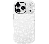 Dumkery Cute White Flowers Case Compatible with iPhone 17 Pro Max Case, Floral Aesthetic Pattern, Soft TPU Shockproof Bumper Cases Cover for Girls Women
