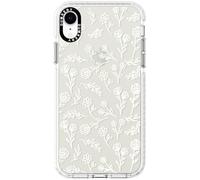 Dumkery Cute White Flowers Phone Case Compatible with iPhone XR, Floral Aesthetic Pattern, Soft TPU Full Body Protection Shockproof Bumper Cover for Girls Women