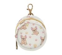 Dummy Bag Adorable French Bulldog Puppies Soother Pods Pacifier Pouch Case Holder Soother Pod Box Pacifier Holder Case Travel Case Attach to Diaper Bags Hold Pacifier for Keys Earphones Lip Balm