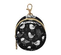 Dummy Bag Birds Black Soother Pods Pacifier Pouch Case Holder Soother Pod Box Pacifier Holder Case Travel Case Attach to Diaper Bags Hold Pacifier for Keys Earphones Lip Balm