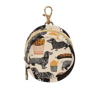 Dummy Bag Black Puppy and French Fries Soother Pods Pacifier Pouch Case Holder Soother Pod Box Pacifier Holder Case Travel Case Attach to Diaper Bags Hold Pacifier for Keys Earphones Lip Balm