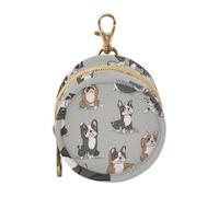 Dummy Bag Cute French Bulldog Dogs Soother Pods Pacifier Pouch Case Holder Soother Pod Box Pacifier Holder Case Travel Case Attach to Diaper Bags Hold Pacifier for Keys Earphones Lip Balm