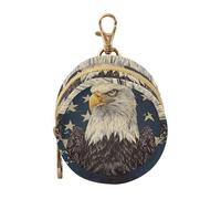 Dummy Bag Flag with Bald White Bird Pattern Soother Pods Pacifier Pouch Case Holder Soother Pod Box Pacifier Holder Case Travel Case Attach to Diaper Bags Hold Pacifier for Keys Earphones Lip Balm