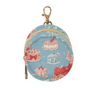 Dummy Bag Hand-Drawn Cakes Soother Pods Pacifier Pouch Case Holder Soother Pod Box Pacifier Holder Case Travel Case Attach to Diaper Bags Hold Pacifier for Keys Earphones Lip Balm