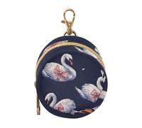 Dummy Bag Pattern Swans and Bows Soother Pods Pacifier Pouch Case Holder Soother Pod Box Pacifier Holder Case Travel Case Attach to Diaper Bags Hold Pacifier for Keys Earphones Lip Balm