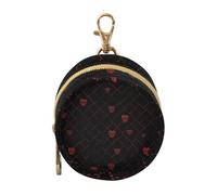 Dummy Bag Red Hearts and Skulls Soother Pods Pacifier Pouch Case Holder Soother Pod Box Pacifier Holder Case Travel Case Attach to Diaper Bags Hold Pacifier for Keys Earphones Lip Balm