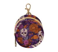 Dummy Bag Skulls and Flowers Pattern Soother Pods Pacifier Pouch Case Holder Soother Pod Box Pacifier Holder Case Travel Case Attach to Diaper Bags Hold Pacifier for Keys Earphones Lip Balm