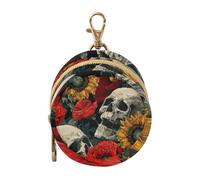 Dummy Bag Skulls and Sunflowers Soother Pods Pacifier Pouch Case Holder Soother Pod Box Pacifier Holder Case Travel Case Attach to Diaper Bags Hold Pacifier for Keys Earphones Lip Balm