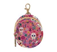 Dummy Bag Skulls Colorful Flower Soother Pods Pacifier Pouch Case Holder Soother Pod Box Pacifier Holder Case Travel Case Attach to Diaper Bags Hold Pacifier for Keys Earphones Lip Balm